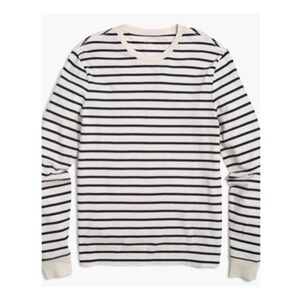 J Crew Women’s Striped Long Sleeve Washed Jersey Tee White/Navy XL NWT $45